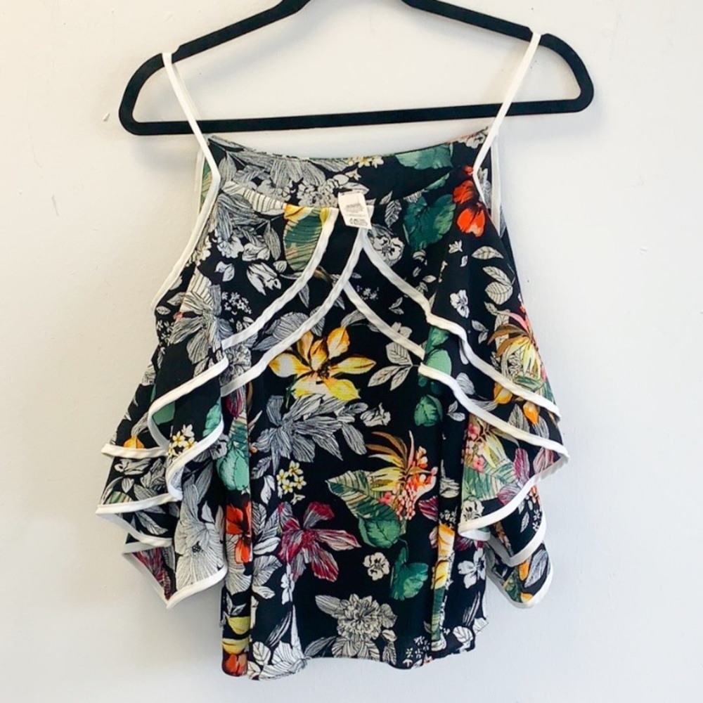 Jus D’Orange floral cold shoulder top